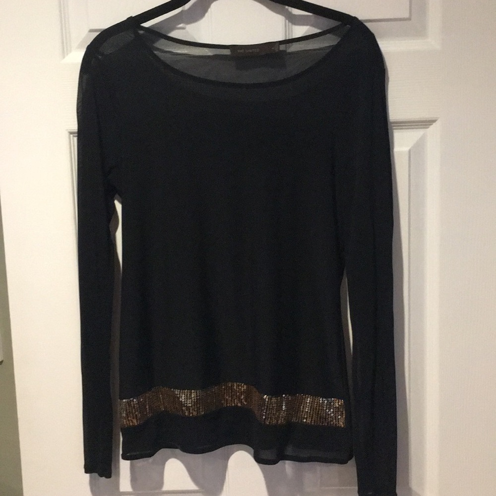 The Limited black shirt with gold sequin detail